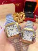 Japan Grade Santos De Cartier Couple Watch Stainless Steel Roman Markers (2)_th.jpg